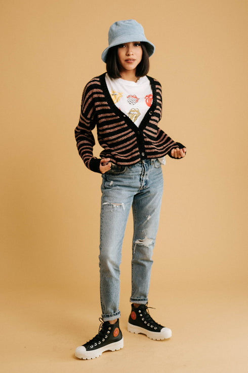 Delaney Striped Cardi